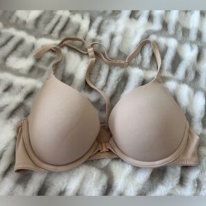 PINK Beige Wear Everywhere Front Closure Padded Push-Up Bra Size 32A